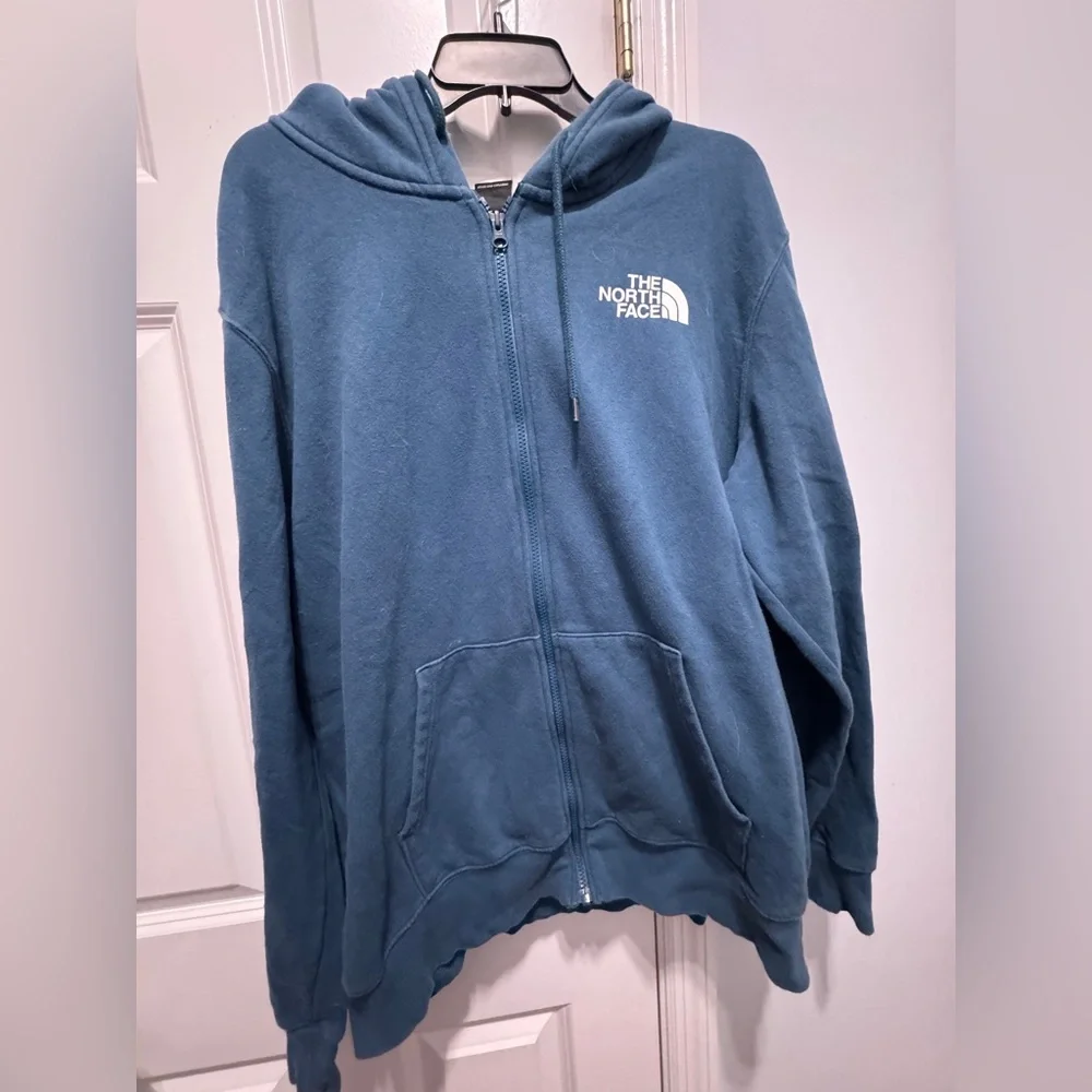 The North Face Teal Full-Zip Hoodie size xl